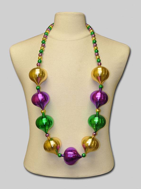 46 Long - Big Swirl Globe Beads - Big Mardi Gras Beads Beads from