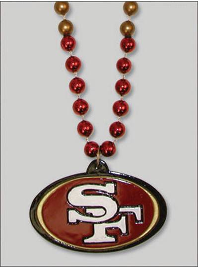 49ers 1 dozen Red Gold Superbowl Mardi Gras Party Favors Football Beads  Tailgate
