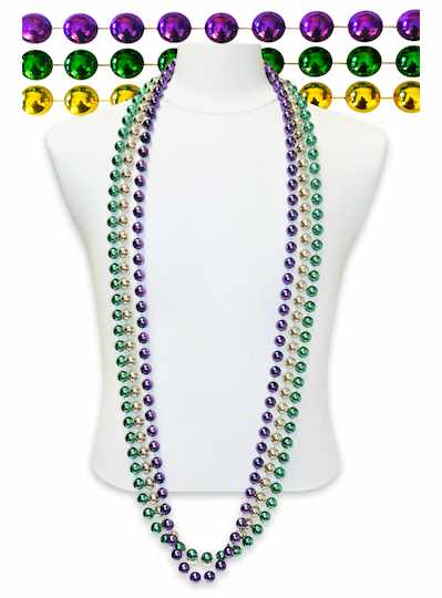 60" 14mm Metallic Purple, Green & Gold Beads Throw