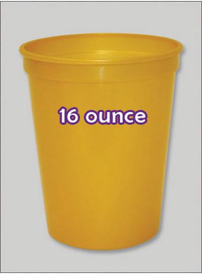 16 Ounce Gold Metallic Plastic Cups from Beads by the Dozen, New