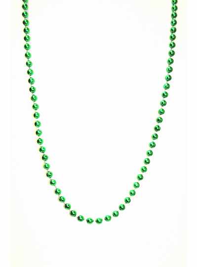 42" 7mm Round Metallic Green Beads - DOZEN - 12 PI