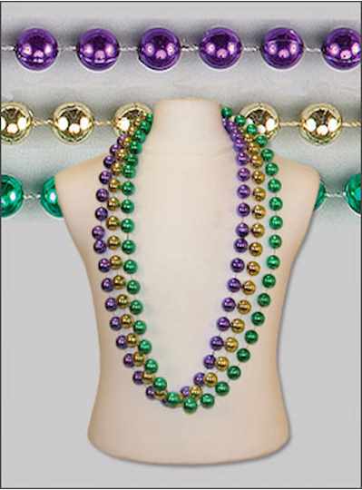 48" 22mm Round Metallic Purple, Green & Gold - Cas