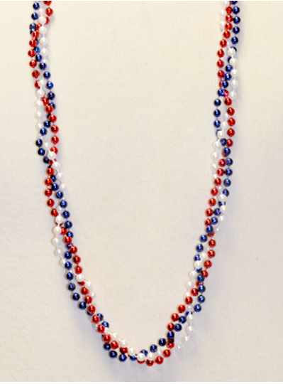 39" Twist Beads Red, White & Blue - Case -10 Dozen