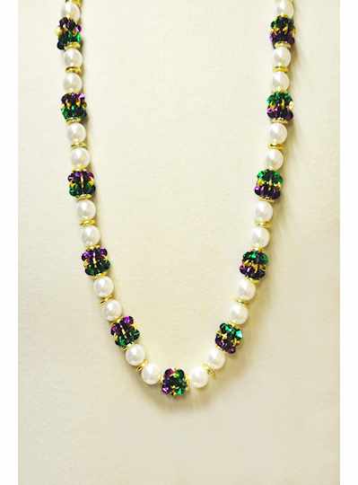 40" White Purple Green and Gold Cluster Spacers -6