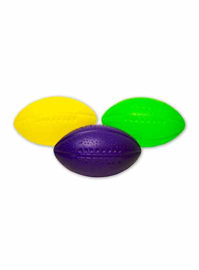 4.25" Purple Green and Gold Plastic Footballs - 6 