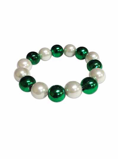 12MM Green and White Pearl Bracelet -St. Patricks 