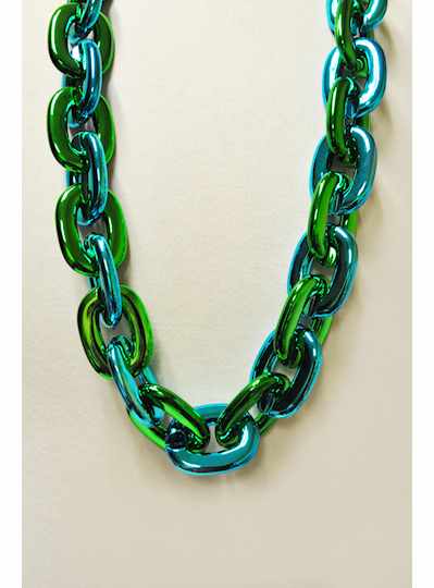 36" Jumbo Link Chain Turquoise and Green