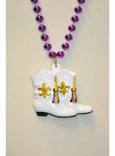 36" 10MM Metallic Purple Mardi Marching Boots Bead