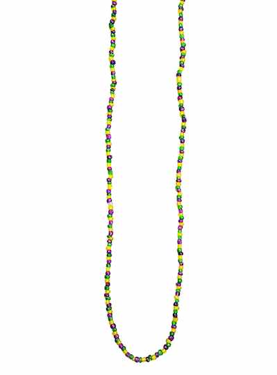 27" Purple, Green and Gold Glass Mardi Gras Beads