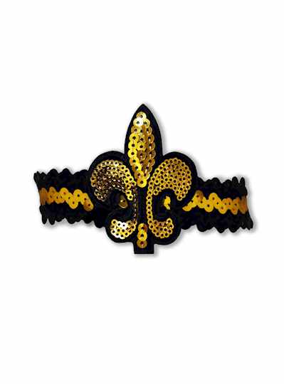 Fleur De Lis Sequin Bracelet in Black and Gold -Do