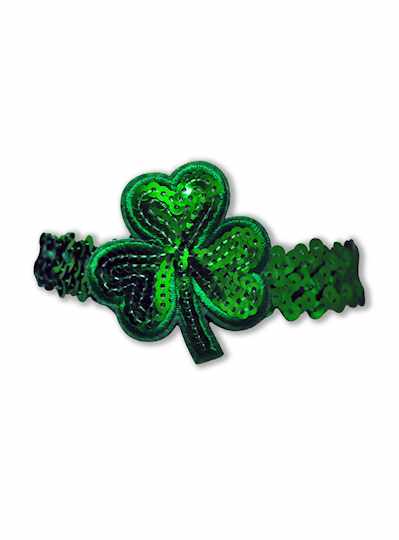 Sequin Elastic Bracelet with Shamrock St. Patricks