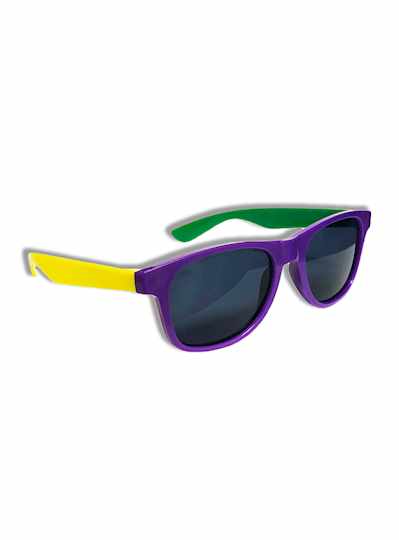 Sunglasses in Purple, Green and Gold - DOZEN