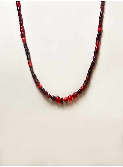 27" Red Glass Mardi Gras Beads