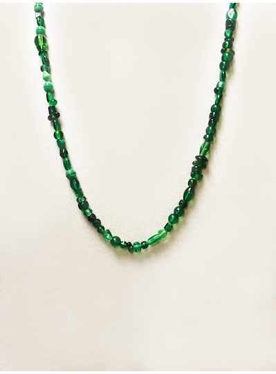 27" Green Glass Mardi Gras Beads