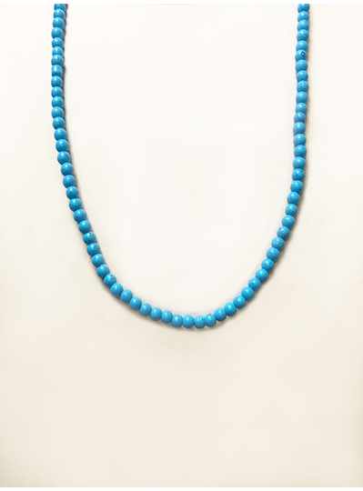 27" Turquoise Glass Mardi Gras Beads