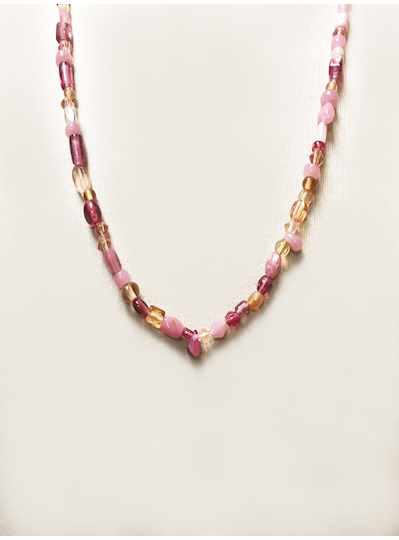 27" Pink Glass Mardi Gras Beads