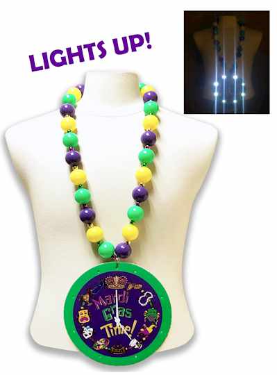 Mardi Gras Time Big Light Up Purple, Green & Gold 