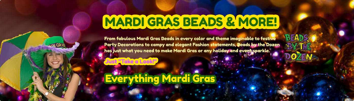 Mardi Gras Decorations, Classic Purple, Gold & Green Mobile from Beads by  the Dozen
